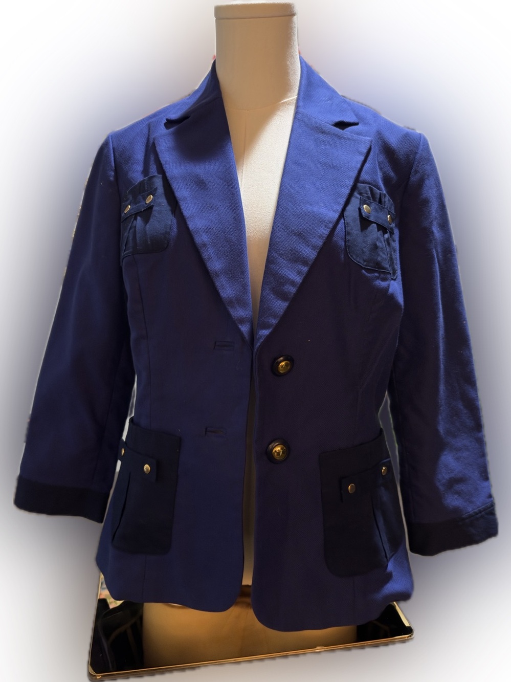 CAbi Deep Blue Two-Button Women's Blazer